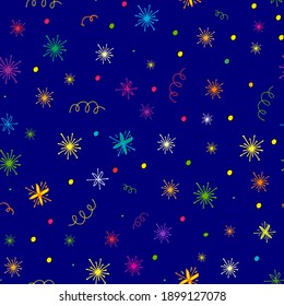 
Sparkles on a blue background .Vector illustration . Seamless pattern for backgrounds, textures, textiles.