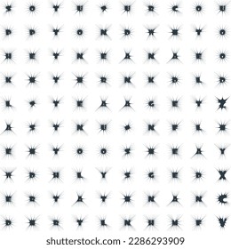 sparkles shape and fire flakes shape icon Symbol Set 100