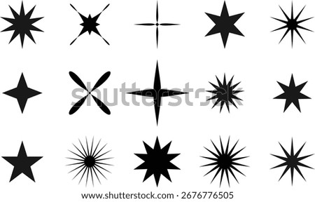 Sparkles shine icon Line graphics design , Sparkle star icon button, glitter slash, Vector. star sparkle vectors
