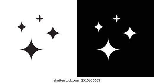 Funkelnder Glanz Symbol Dünne Linie, flache Illustration