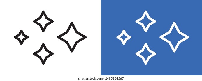 Sparkles shine logo sign set vector outline