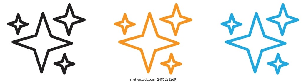 Sparkles Shine Vektorgrafik Logo Set Kollektion für Web App ui