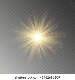 The sparkles sparkle with a special lighting effect. Sparkling magical dust particles. Glowing sparkling wave.
Glowing light explodes on a transparent background. Sparkling magical dust particles. 