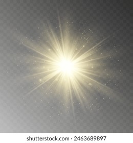 The sparkles sparkle with a special lighting effect. Sparkling magical dust particles. Glowing sparkling wave.
Glowing light explodes on a transparent background. Sparkling magical dust particles. 