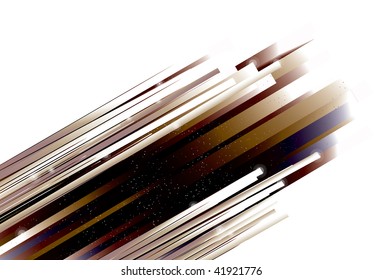 Sparkles, spots, top thin lines, medium lines and thick lines are on separate layers. Lines are cropped via clipping mask. Simple linear gradients are used.