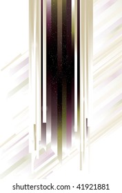 Sparkles, spots, top thin lines, thick lines and background lines are on separate layers. Lines are cropped via clipping mask. Simple linear gradients are used.