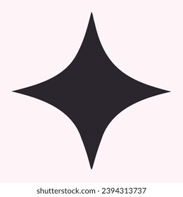 Sparkles, icono estrella parpadeando Vector negro sobre fondo beige ilustración editable. Insignia de venta de Starburst. etiqueta en blanco, emblema de etiqueta adhesiva. Símbolo de brillantez, rayo solar, calidad, pasos geométricos modernos