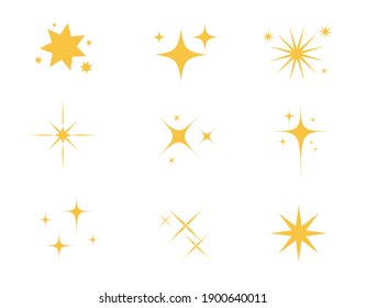 Sparkles Stars icon isolated on white background. Twinkling stars. Stars light effect. Vector illustration