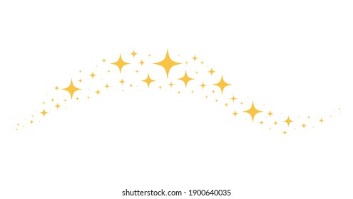 Sparkles Stars icon isolated on white background. Falling stars shining twinkling. Vector illustration