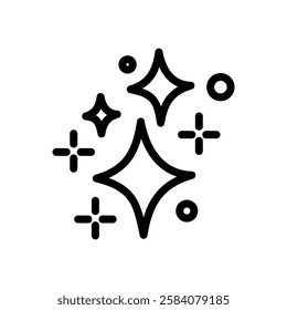 Sparkles stars line icon. linear style sign for mobile concept and web design. Magic Stars outline vector icon. Symbol, logo illustration.