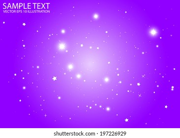 Sparkles and stars in purple space decorative background  template - Sparkle vector purple background illustration