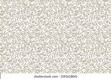 Sparkles texture for textile. beige celebration seamless background. Vector.