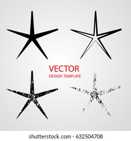 Sparkles . Vector Icon Logos Collection . Star Shapes for your Design .Big Set of Distressed Rubber Texture Stamp . 