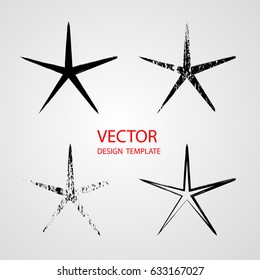 Sparkles . Vector Icon Logos Collection . Star Shapes for your Design .Big Set of Distressed Rubber Texture Stamp . 