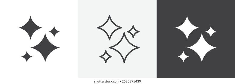 Sparkles vector icons collection graphic designs for ui designs