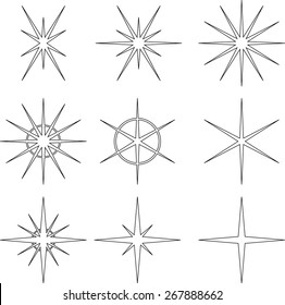 Sparkles . Vector Star Icon Logos Collection . 