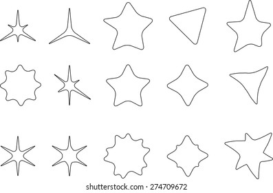 Sparkles . Vector Star Icon Logos Collection . Shapes for your Design .