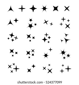 Sparkles white line collection. Sparks vector icons set