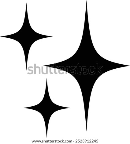 Sparkline Black Star, Glittering star sparkle, Twinkle star in Black, glowing sparkle, Shining icon