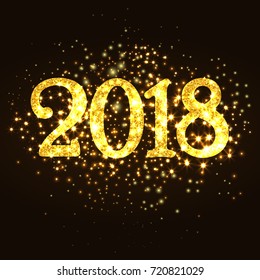 Sparkling 2018 over black background