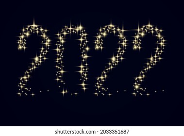 brillante año nuevo 2022. Ilustración del vector