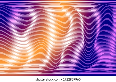 Sparkling abstract background, curved lines, volume folds on a shiny surface
