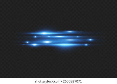 Sparkling abstract blue lines with light effect.