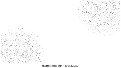 sparkling abstract silver glitter background, metal christmas confetti falling. light magic shining Flying glitter dots particles, sparkle vector border backdrop. shimmer shiny halftone