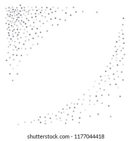sparkling abstract silver glitter background, metal christmas confetti falling. light magic shining Flying glitter dots particles, sparkle vector border backdrop. shimmer shiny halftone