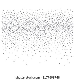 sparkling abstract silver glitter background, metal christmas confetti falling. light magic shining Flying glitter dots particles, sparkle vector border backdrop. shimmer shiny halftone