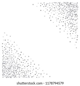 sparkling abstract silver glitter background, metal christmas confetti falling. light magic shining Flying glitter dots particles, sparkle vector border backdrop. shimmer shiny halftone