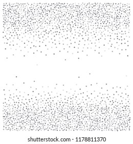 sparkling abstract silver glitter background, metal christmas confetti falling. light magic shining Flying glitter dots particles, sparkle vector border backdrop. shimmer shiny halftone