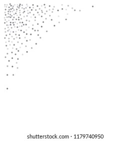 sparkling abstract silver glitter background, metal christmas confetti falling. light magic shining Flying glitter dots particles, sparkle vector border backdrop. shimmer shiny halftone