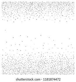 sparkling abstract silver glitter background, metal christmas confetti falling. light magic shining Flying glitter dots particles, sparkle vector border backdrop. shimmer shiny halftone