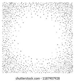 sparkling abstract silver glitter background, metal christmas confetti falling. light magic shining Flying glitter dots particles, sparkle vector border backdrop. shimmer shiny halftone