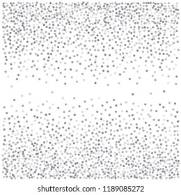 sparkling abstract silver glitter background, metal christmas confetti falling. light magic shining Flying glitter dots particles, sparkle vector border backdrop. shimmer shiny halftone