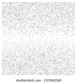 sparkling abstract silver glitter background, metal christmas confetti falling. light shining Flying glitter dots particles, sparkle vector border backdrop. shimmer shiny halftone