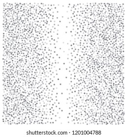 sparkling abstract silver glitter background, metal christmas confetti falling. light shining Flying glitter dots particles, sparkle vector border backdrop. shimmer shiny halftone