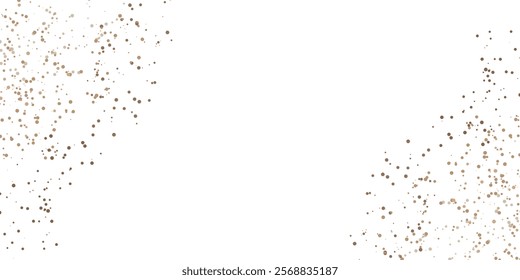 sparkling abstract silver glitter background, metal christmas confetti falling. light magic shining Flying glitter dots particles, sparkle vector border backdrop.