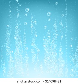 Sparkling air bubbles in water