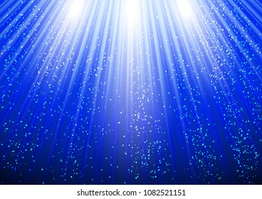 Sparkling background with glowing rays and shiny glitter