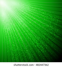 Sparkling background with glowing rays and shiny glitter