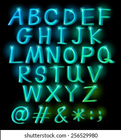 Sparkling big letters of the alphabet