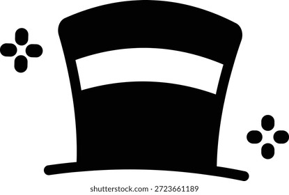 Sombrero de copa negro brillante para el espectáculo de magia