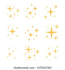 Sparkling black and white symbol vector A set of original sparkling starter icons, a shiny shine, light effect stars,shiny flash,decoration twinkle,Glowing light effect  and bursts collection Vector