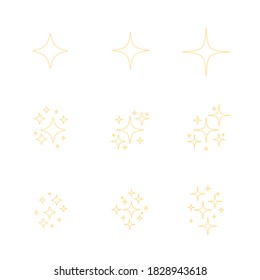 funkelnde schwarz-weiße Symbolvektorgrafik Eine Reihe origineller, funkelnder Startersymbole, glänzender Glanz, heller Effekt-Sterne, glänzender Blitz, Zierblitz, heller Lichteffekt und Bursts Kollektion Vektorgrafik