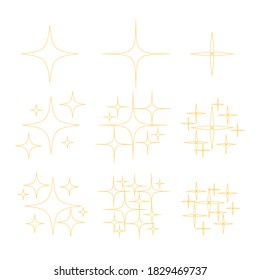 Sparkling black and white symbol vector A set of original sparkling starter icons, a shiny shine, light effect stars,shiny flash,decoration twinkle,Glowing light effect and bursts collection Vector