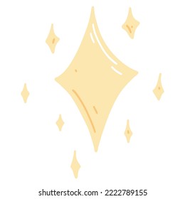 Parpadeando en dibujos animados de estilo plano. Ilustración vectorial dibujada a mano de la estrella parpadeante.