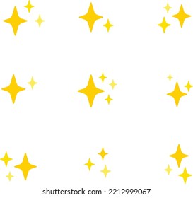 Sparkling blinks ornaments yellow spark emoji with white background