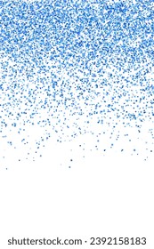Sparkling blue confetti dot scatter pattern. Triangle square circle star elements background. Holiday decor. Uneven scruple granules powder confetti. Holiday decoration stardust explosion